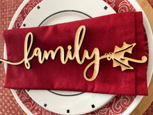 Load image into Gallery viewer, Christmas word place setting laser files adorned with holly