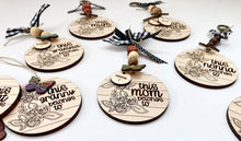 Load image into Gallery viewer, Mom key rings with kids names and an added butterfly as an option.