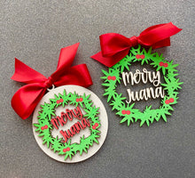 Load image into Gallery viewer, Marijuana Christmas Ornament file for laser machines.