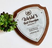 Load image into Gallery viewer, Dad and Grandpa award files. Glowforge laser tested.