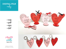Load image into Gallery viewer, Galentine Keyring laser file. Digital Valentine files.