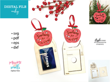Load image into Gallery viewer, Teacher gift card holder, Laser ornament teacher file