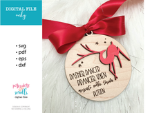 Load image into Gallery viewer, Reindeer Christmas Ornament digital file for laser machines.