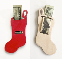 Load image into Gallery viewer, Christmas stocking gift money holder ornament laser file.