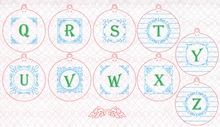 Load image into Gallery viewer, Christmas Initial Ornament laser file set