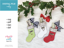 Load image into Gallery viewer, Christmas stocking gift money holder ornament laser file.