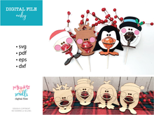Load image into Gallery viewer, Christmas Character Tootsie Pop holder laser file