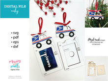 Load image into Gallery viewer, Postman, Mail Carrier, Postal worker, Mailman gift card holder/ornament svg file for laser
