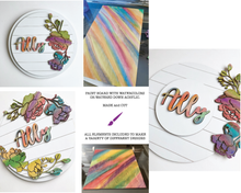 Load image into Gallery viewer, SVG kids sign floral round for girls nursery or bedroom. Optional display ideas.