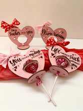 Load image into Gallery viewer, 4 Valentine tootsie pop holder laser files
