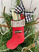 Load image into Gallery viewer, Christmas stocking gift money holder ornament laser file.
