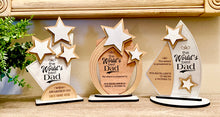 Load image into Gallery viewer, Laser ready Trophy design files. Fathers day sayings included
