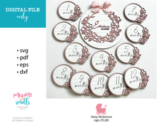 Load image into Gallery viewer, Baby Milestone Marker laser files with floral frame
