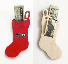 Load image into Gallery viewer, Christmas stocking gift money holder ornament laser file.
