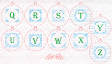 Load image into Gallery viewer, Christmas Initial Ornament laser file set
